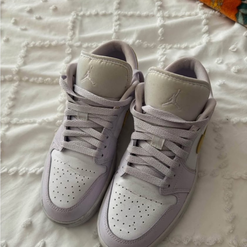 Air Jordan White and Light Purple Sneakers